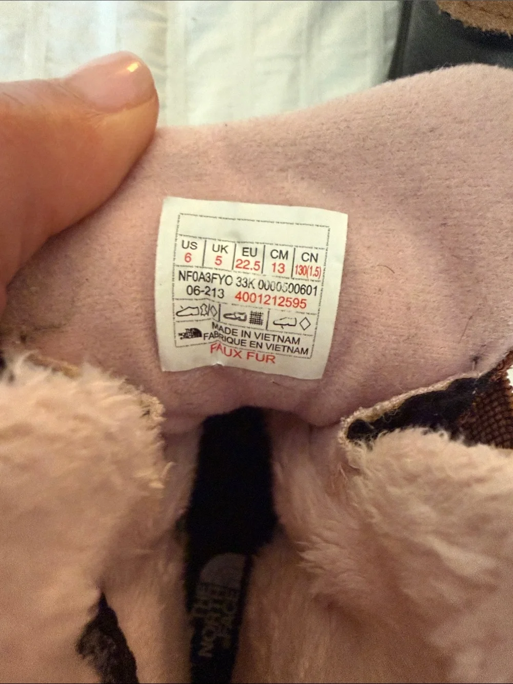 The North Face Alpenglow Brown and Black Kids Winter Boot with Faux-Fur Cuff